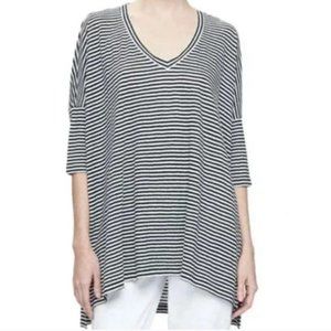 Eileen Fisher Dolman-Sleeve Striped Linen Tunic Size 1X